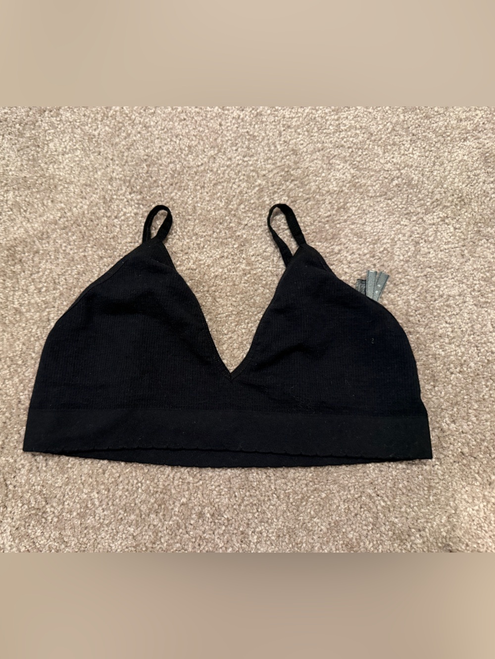 Anthropologie Black Seamless Ribbed Bralette S/M